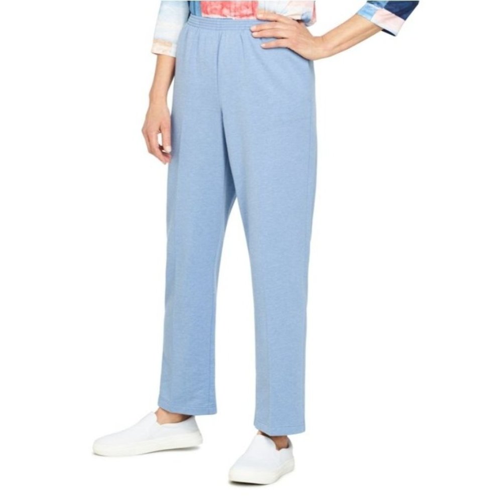 Alfred Dunner Womens Plus-Size French Terry Straight Leg Short Length Pant